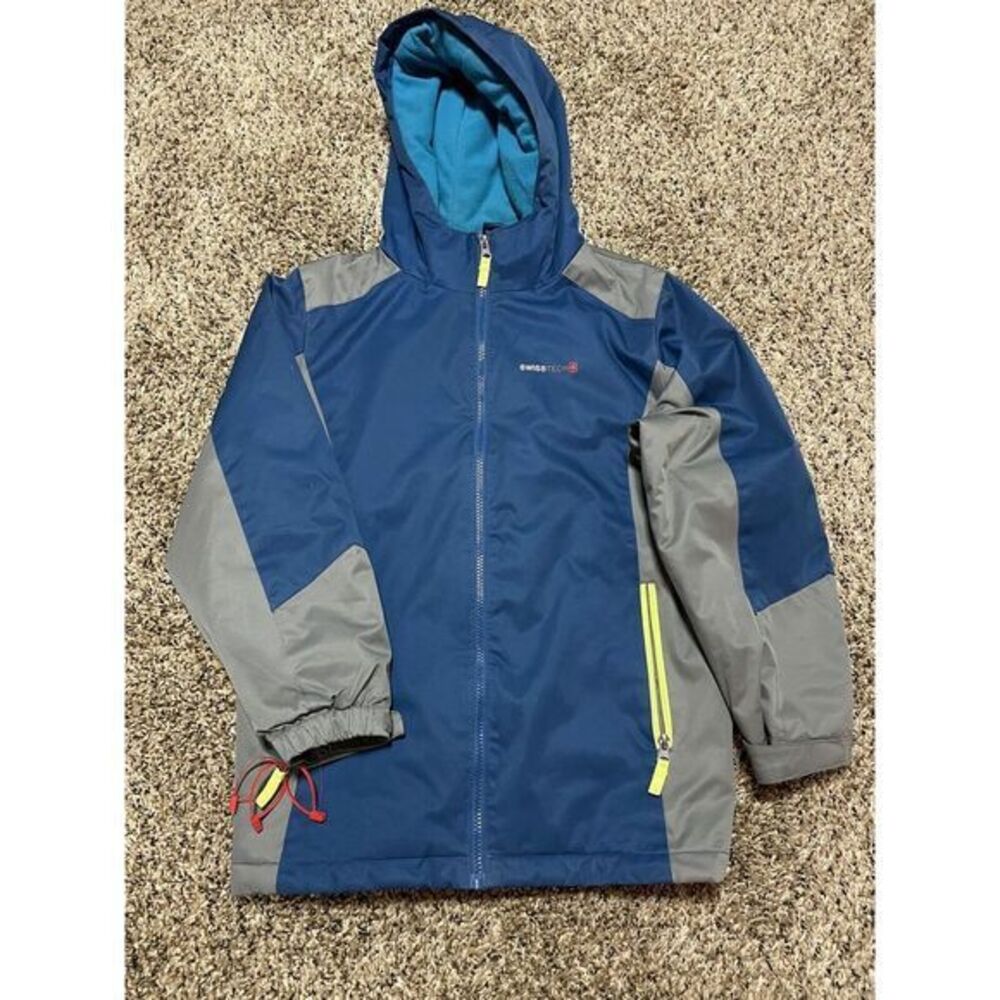 Swiss Tech Youth Winter Two Layer Hooded‎ Jacket Coat Size Large (10-12) Blue
